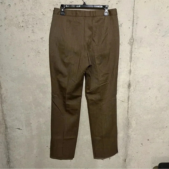 Barry Bricken bbzipper Bacall Trousers Pants Brown Wool Women's Size 8 Career - Picture 6 of 10